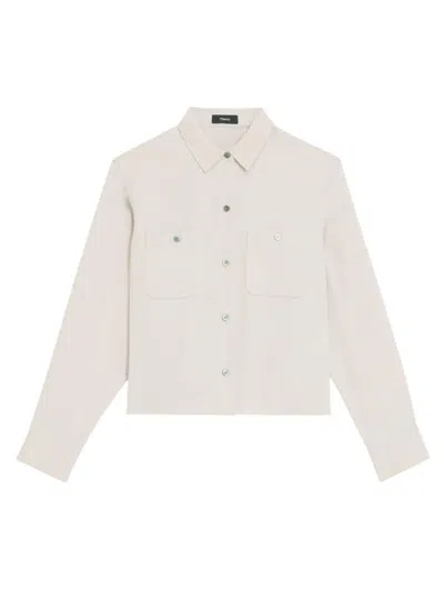 Theory Women's Boxy Button-front Shirt In New Sand