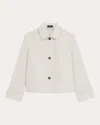 Theory Cropped Wide-cuff Trench Jacket In White