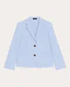 Theory Boxy Patch Pocket Blazer In Good Linen In Blue