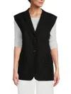 Theory Oversized Vest In Cotton In Black
