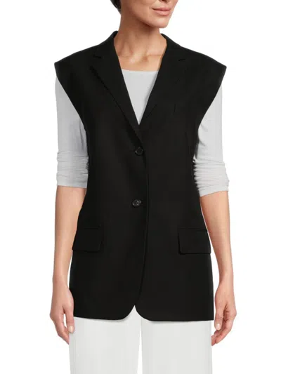 Theory Women's Boxy Twill Vest In Black