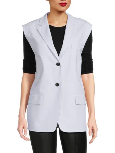 Theory Women's Boxy Twill Vest In Grey