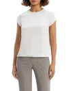 Theory Cap-sleeve Silk Georgette Top In White