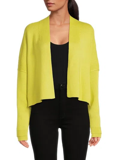 Theory Women's Cashmere Blend Cropped Cardigan In Key Lime