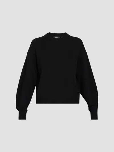 Theory Women's Cashmere Crewneck Sweater In Black