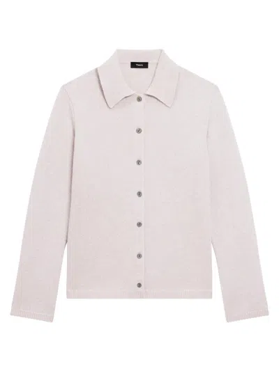 Theory Women's Cashmere-wool Relaxed-fit Shirt In Neutral