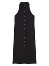 Theory Sleeveless Button-up Midi Shirtdress In Black