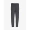 Theory Womens Charcoal Melange Pressed-crease Tapered-leg High-rise Stretch-wool Trousers In Charcoal Melange