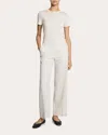 Theory B.mel Houndstooth Check Linen Blend Pants In Orange