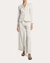 Theory Shrunken Check Linen Blend Jacket In White