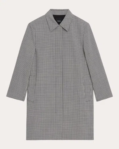 Theory Women's Checkered Car Coat In Grey