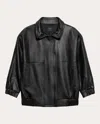 Theory Leather Front Zip Jacket In Black