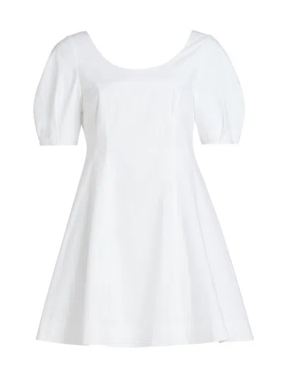 Theory Women's City Stretch-cotton Fit & Flare Minidress In White