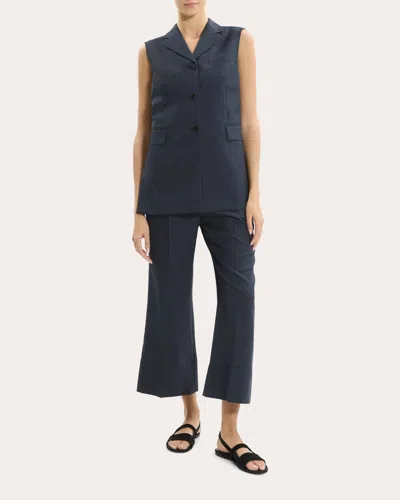 Theory Women's City Twill Vented Vest In Blue