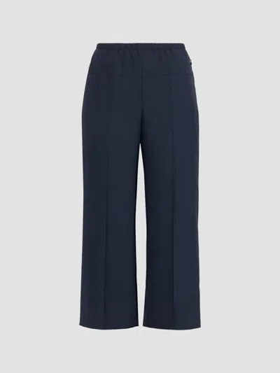Theory Women's City Twill Wide-leg Crop Pants In Blue