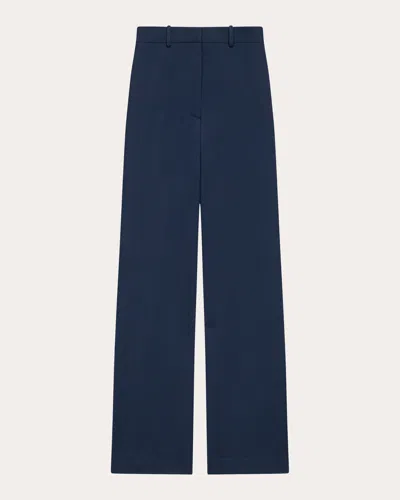 Theory Women's Classic Creased Straight-leg Trousers In Blue