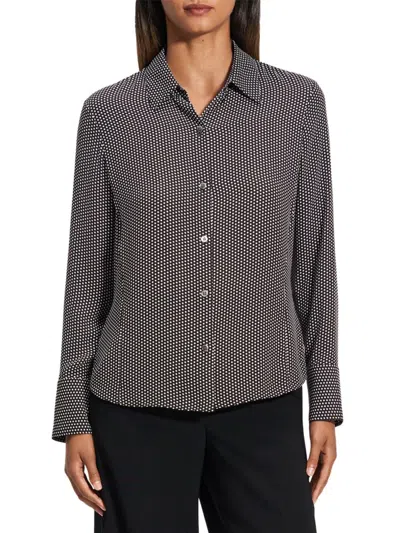 Theory Women's Classic Slim-fit Shirt In Gray