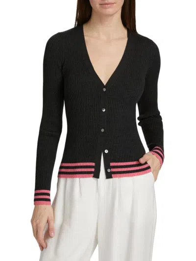 Theory Women's Classic Wool Knit Cardigan In Black