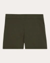 Theory Good Tab Waist Linen Blend Shorts In Green