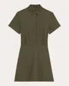 Theory Short-sleeve A-line Mini Shirtdress In Green