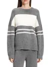 Theory Colorblock Wool Sweater In Gray