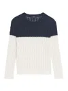 THEORY WOMEN'S COLORBLOCKED CABLE-KNIT SWEATER
