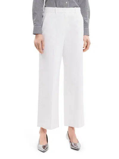 Theory Women's Corduroy Relax Straight Pants In White