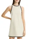 Theory Clean Shift Sleeveless Mini Dress In Sand Black