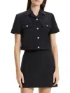 Theory Button Front Top In Black