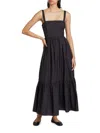 Theory Tiered Sleeveless Dress In Cotton-blend In Black