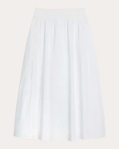 Theory Women's Cotton Poplin Vented A-line Skirt In Blue