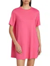 Theory Women's Cotton T-shirt Minidress In Pink Azalea