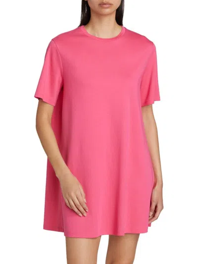 Theory Women's Cotton T-shirt Minidress In Pink Azalea