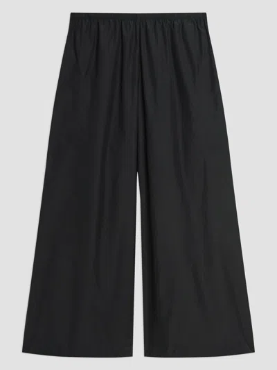 Theory Women's Cotton-blend Wide-leg Crop Pants In Black