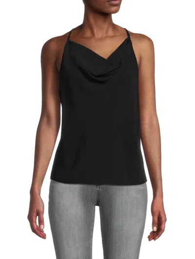 Theory Women's Cowlneck Solid Slip Top In Black