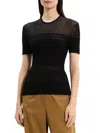 Theory Textured Ribbed T-shirt With Stretch Blend In Black