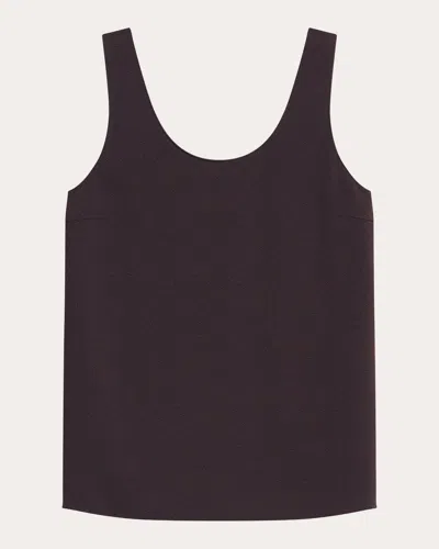 Theory Women's Crepe Scoop Neck Tank Top In Brown