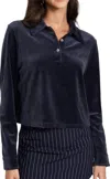 Theory Women's Cropped Polo In Black In Black