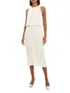 Theory Women's Crushed Satin Blouson Midi Dress In Rice