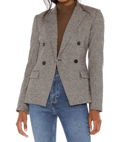 Theory Women's Double Breasted Wool Blend Blazer Jacket In Tan/black In Gray