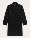 Theory Double Breast Cashmere Coat In Black