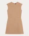Theory Wrap Skirt Mini Dress In Neutrals