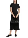 Theory Women's Effortless Stretch-cotton Midi-dress In Black
