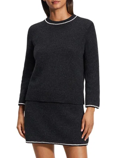 Theory Women's Felted Tweed Top In Black