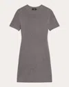 Theory Crewneck Felted Wool-cashmere Mini Sweater Dress In Grey