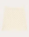 Theory Cable-knit Felted Wool-cashmere Mini Skirt In White