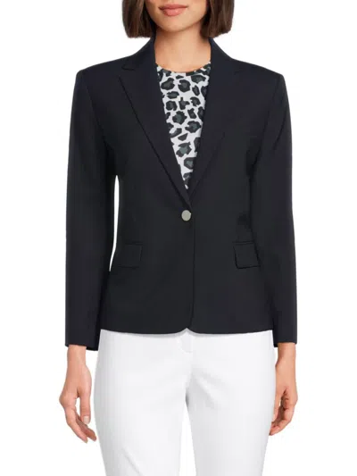 Theory Women's Fitted Virgin Wool Blazer In Navy