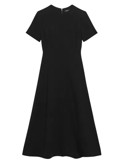 Theory Women's Flared Midi Dress In Black