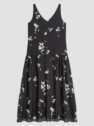 Theory Women's Floral Drop-waist Midi Dress In Multi
