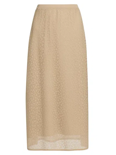 Theory Women's Floral Lace A-line Skirt In Brown